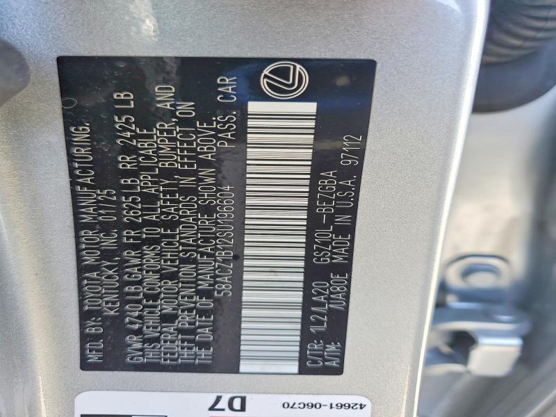 Продажа на аукционе авто 2025 Lexus Es 350, vin: 58ACZ1B12SU196604, номер лота: 62536026