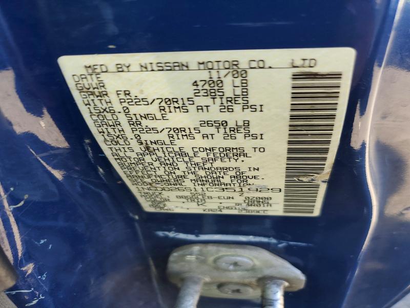 Aukcja sprzedaży 2001 Nissan Frontier, vin: 1N6DD26S11C351829, numer aukcji: 61034946