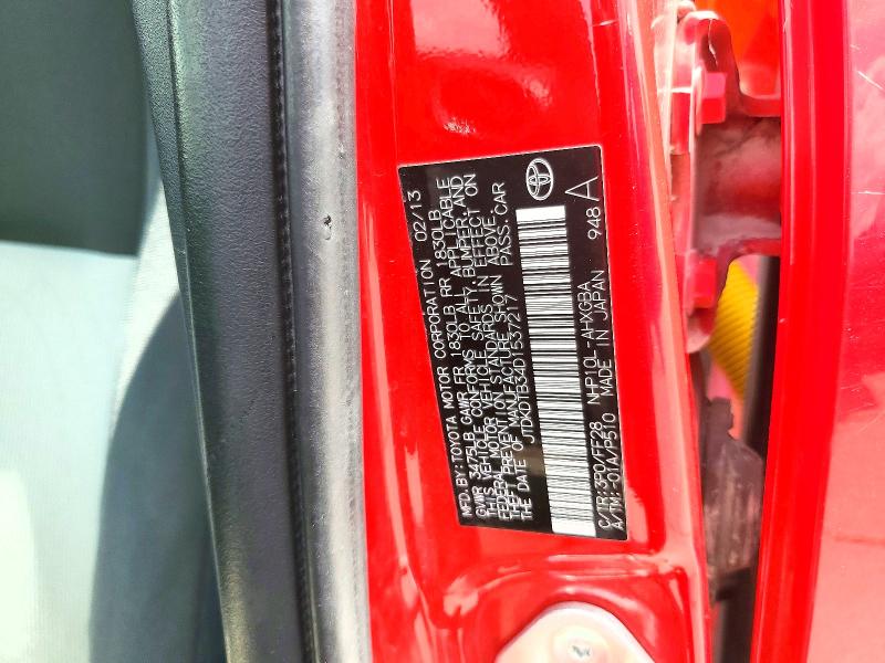 61755956 :رقم المزاد ، JTDKDTB34D1537217 vin ، 2013 Toyota Prius C مزاد بيع