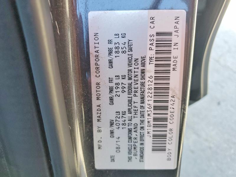 Aukcja sprzedaży 2015 Mazda 3, vin: JM1BM1M36F1228126, numer aukcji: 61058546