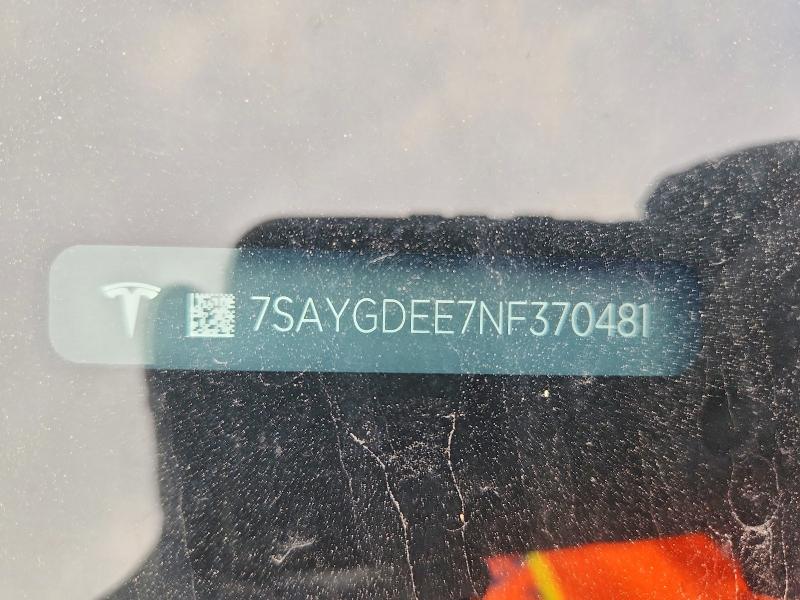 Aukcja sprzedaży 2022 Tesla Model Y, vin: 7SAYGDEE7NF370481, numer aukcji: 58932276