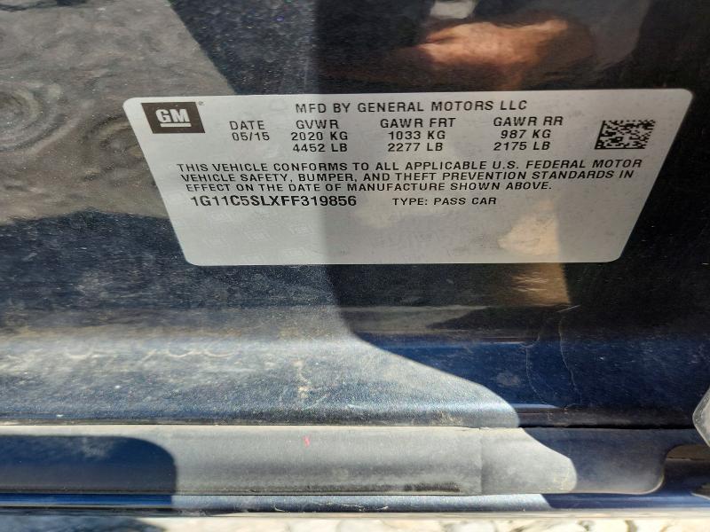 62815446 :رقم المزاد ، 1G11C5SLXFF319856 vin ، 2015 Chevrolet Malibu مزاد بيع