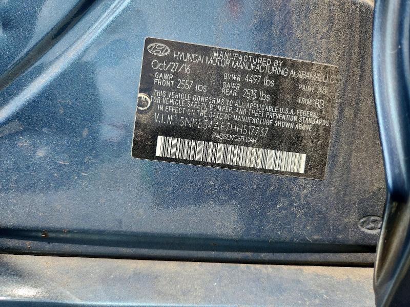 Aukcja sprzedaży 2017 Hyundai Sonata, vin: 5NPE34AF7HH517737, numer aukcji: 60168276