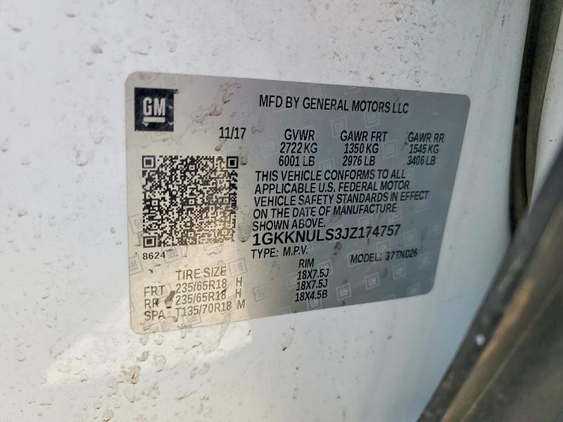 2018 Gmc Acadia მანქანა იყიდება აუქციონზე, vin: 1GKKNULS3JZ174757, აუქციონის ნომერი: 62085386