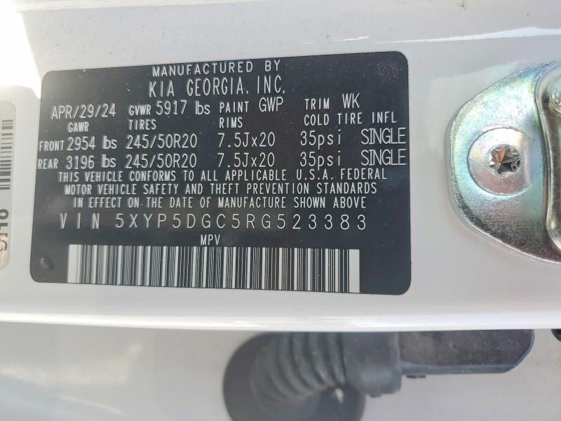 62701386 :رقم المزاد ، 5XYP5DGC5RG523383 vin ، 2024 Kia Telluride مزاد بيع