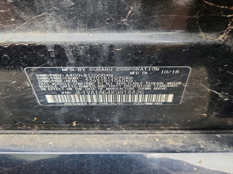 62647696 :رقم المزاد ، JF1VA1A64K9814426 vin ، 2019 Subaru Wrx مزاد بيع