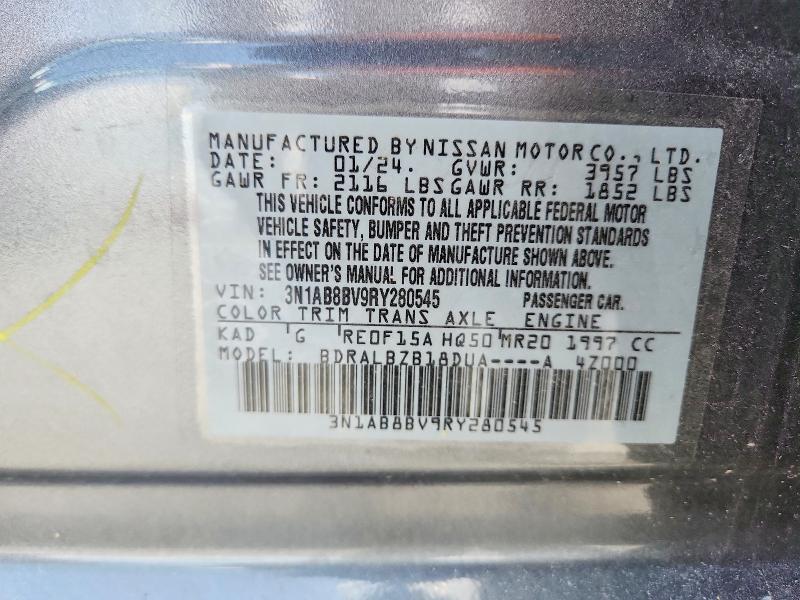 Aukcja sprzedaży 2024 Nissan Sentra, vin: 3N1AB8BV9RY280545, numer aukcji: 59292546