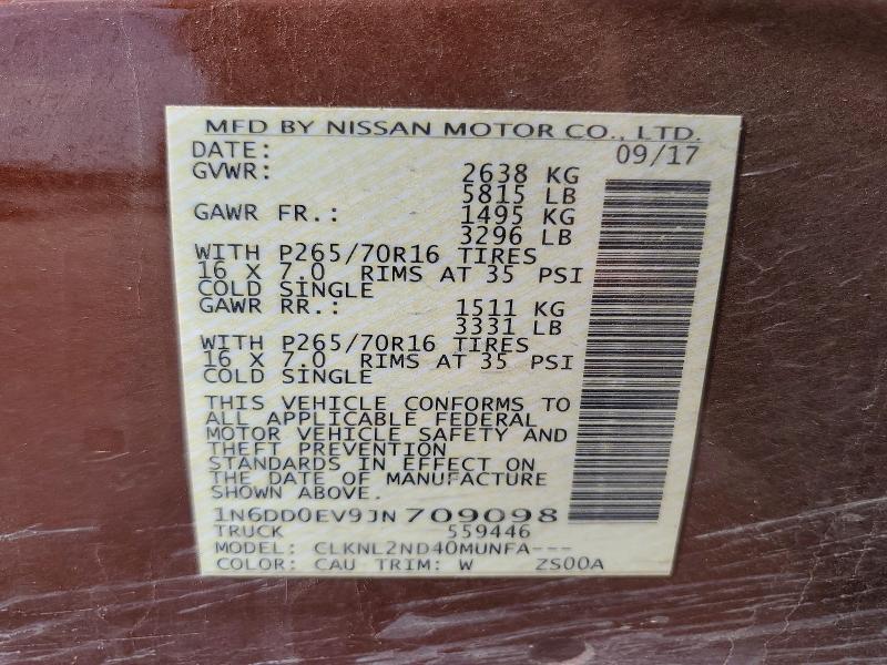 Aukcja sprzedaży 2018 Nissan Frontier, vin: 1N6DD0EV9JN709098, numer aukcji: 60759656
