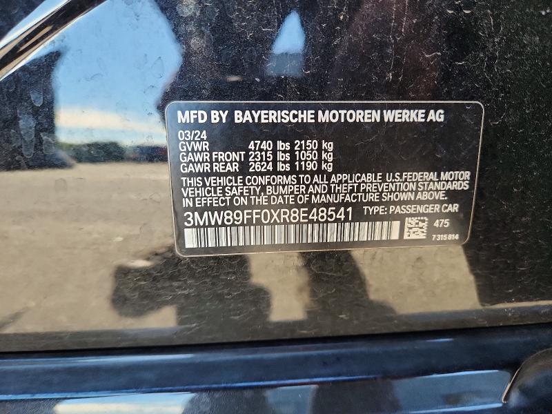 61017896 :رقم المزاد ، 3MW89FF0XR8E48541 vin ، 2024 Bmw 330xi مزاد بيع