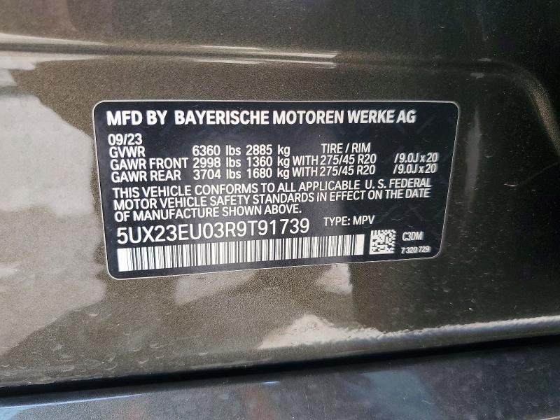 Продажа на аукционе авто 2024 Bmw X5, vin: 5UX23EU03R9T91739, номер лота: 61313596