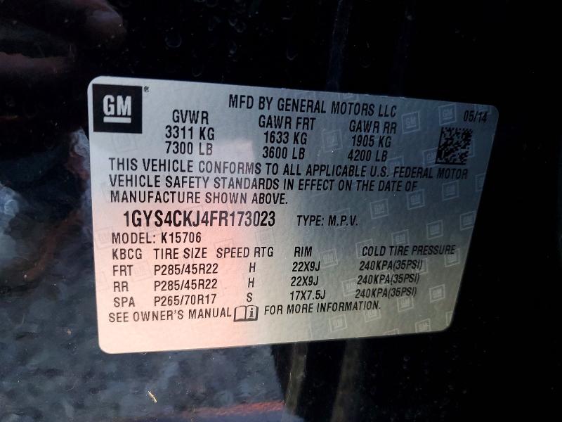 Auction sale of the 2015 Cadillac Escalade, vin: 1GYS4CKJ4FR173023, lot number: 60083236
