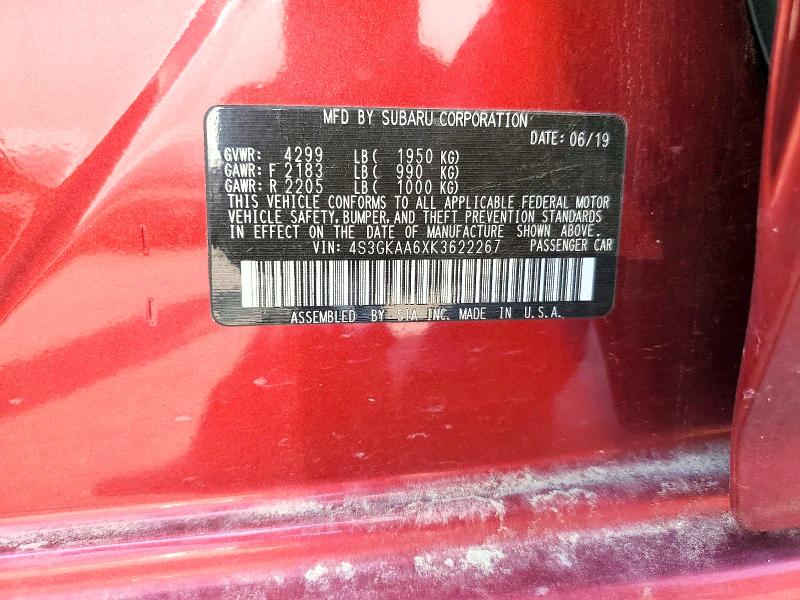 2019 Subaru Impreza მანქანა იყიდება აუქციონზე, vin: 4S3GKAA6XK3622267, აუქციონის ნომერი: 60749846