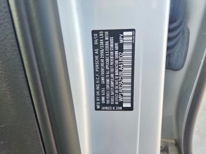 58693456 :رقم المزاد ، WP1AB2A25BLA41802 vin ، 2011 Porsche Cayenne مزاد بيع