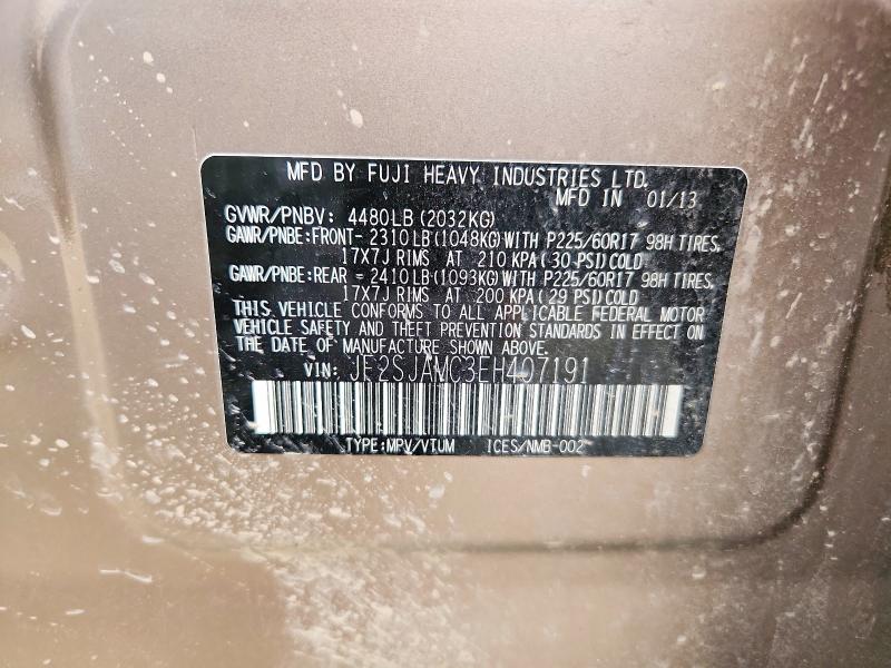 59986416 :رقم المزاد ، JF2SJAMC3EH407191 vin ، 2014 Subaru Forester مزاد بيع
