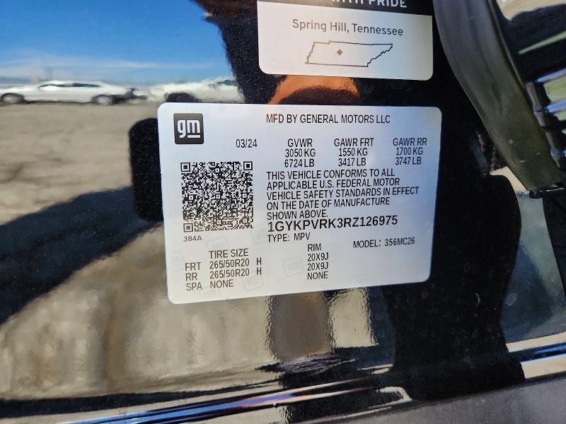 2024 Cadillac Lyriq მანქანა იყიდება აუქციონზე, vin: 1GYKPVRK3RZ126975, აუქციონის ნომერი: 62916746