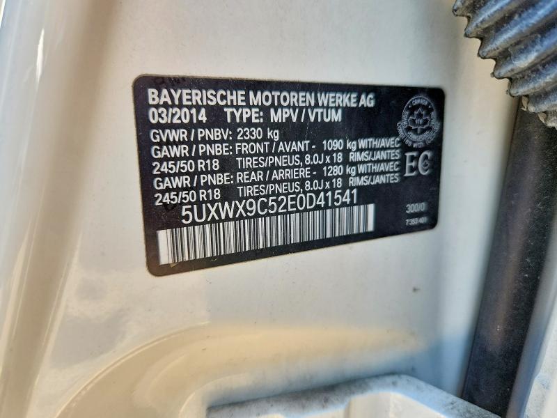 2014 Bmw X3 მანქანა იყიდება აუქციონზე, vin: 5UXWX9C52E0D41541, აუქციონის ნომერი: 62624056