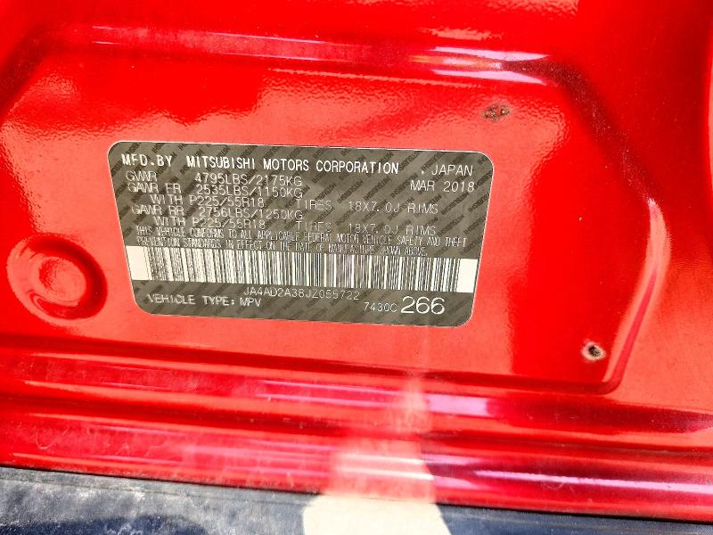 Продажа на аукционе авто 2018 Mitsubishi Outlander, vin: JA4AD2A38JZ055722, номер лота: 62837816