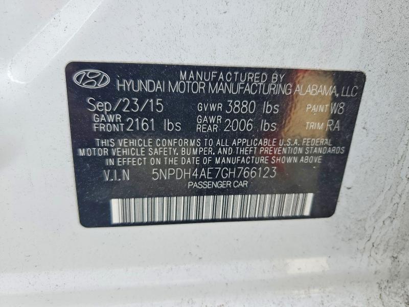Aukcja sprzedaży 2016 Hyundai Elantra, vin: 5NPDH4AE7GH766123, numer aukcji: 60951946