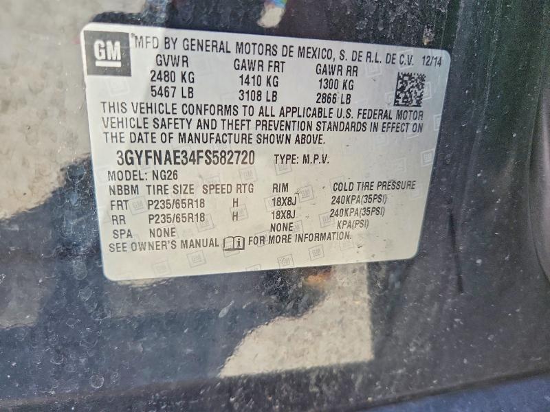 Продажа на аукционе авто 2015 Cadillac Srx, vin: 3GYFNAE34FS582720, номер лота: 76293215