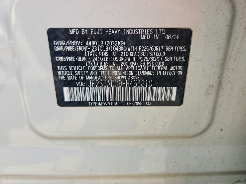 Aukcja sprzedaży 2015 Subaru Forester, vin: JF2SJADC9FH461810, numer aukcji: 61417516