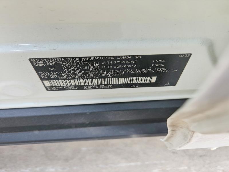 Aukcja sprzedaży 2025 Toyota Rav4, vin: 2T3H1RFV8SC349124, numer aukcji: 62532346