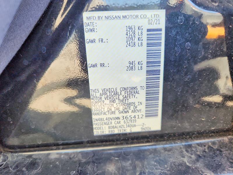 Auction sale of the 2021 Niss Altima, vin: 1N4BL4DVXMN365412, lot number: 60059646