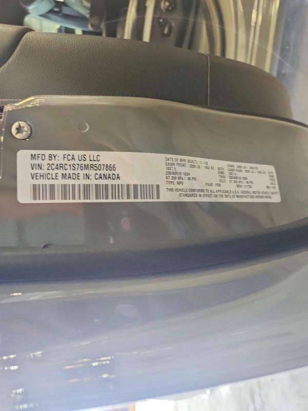 61545756 :رقم المزاد ، 2C4RC1S76MR507866 vin ، 2021 Chrysler Pacifica مزاد بيع