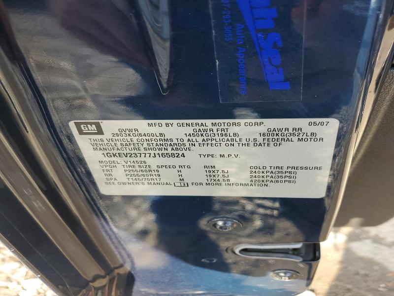 2007 Gmc Acadia მანქანა იყიდება აუქციონზე, vin: 1GKEV23777J165824, აუქციონის ნომერი: 60718836