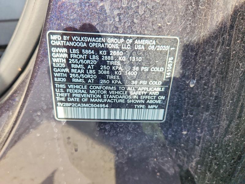 Aukcja sprzedaży 2021 Volkswagen Atlas, vin: 1V2BP2CA3MC504954, numer aukcji: 62513336