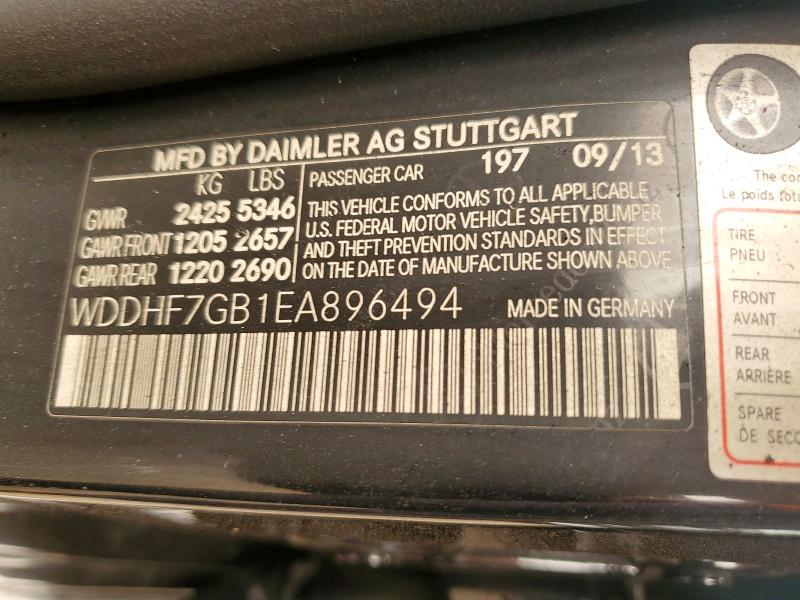 60972636 :رقم المزاد ، WDDHF7GB1EA896494 vin ، 2014 Mercedes-benz E مزاد بيع
