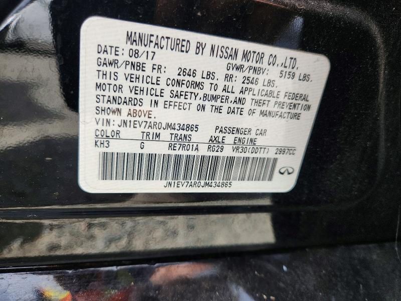 Aukcja sprzedaży 2018 Infiniti Q50, vin: JN1EV7AR0JM434865, numer aukcji: 85981105