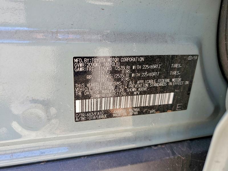 Aukcja sprzedaży 2019 Toyota Rav4, vin: JTMW1RFV4KD511396, numer aukcji: 63402286