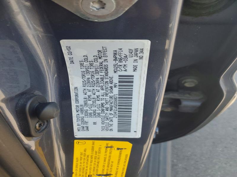 61753676 :رقم المزاد ، JTEHF21A520068071 vin ، 2002 Toyota Highlander مزاد بيع