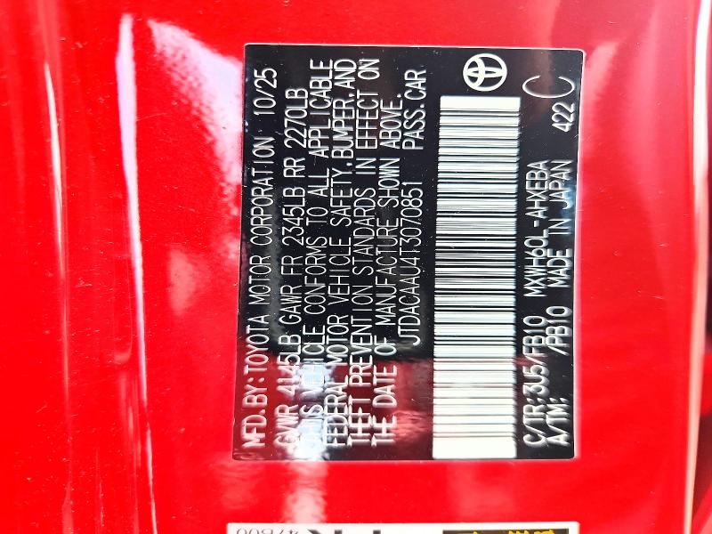 59741966 :رقم المزاد ، JTDACAAU4T3070851 vin ، 2026 Toyota Prius مزاد بيع