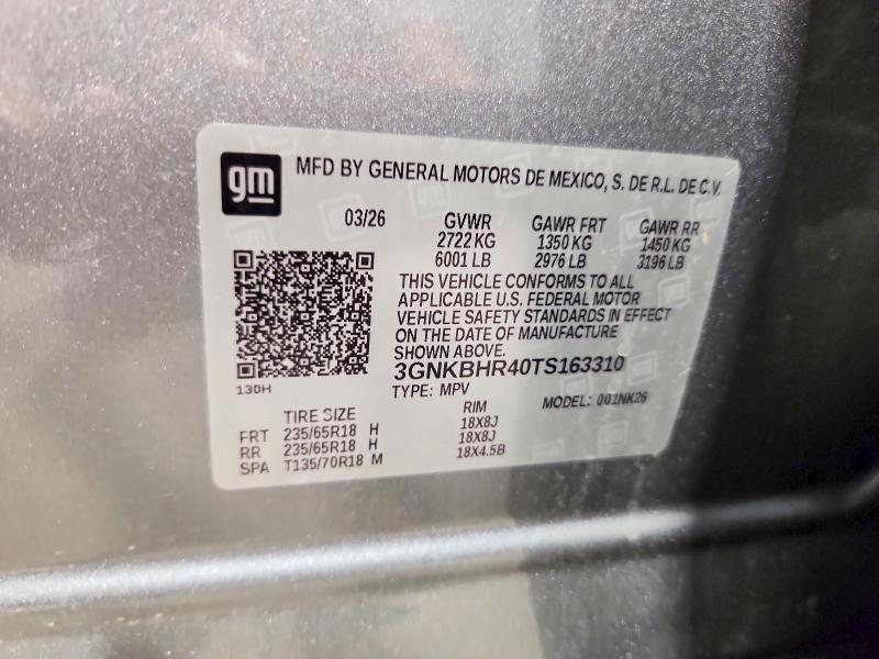 60984426 :رقم المزاد ، 3GNKBHR40TS163310 vin ، 2026 Chevrolet Blazer مزاد بيع