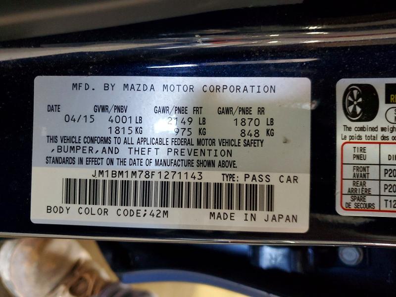 Продаж на аукціоні авто 2015 Mazda 3, vin: JM1BM1M78F1271143, номер лоту: 59851346