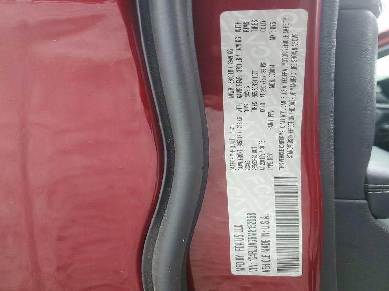 2021 Jeep Grand Cherokee მანქანა იყიდება აუქციონზე, vin: 1C4RJJAG6M8152068, აუქციონის ნომერი: 61950706