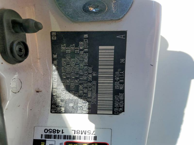Aukcja sprzedaży 2008 Toyota Sequoia, vin: 5TDZY68AX8S005389, numer aukcji: 61086606