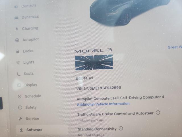 60371266 :رقم المزاد ، 5YJ3E1ETXSF942696 vin ، 2025 Tesla Model 3 مزاد بيع