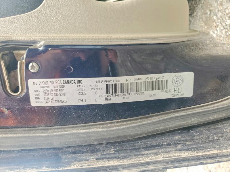 2017 Dodge Grand Caravan მანქანა იყიდება აუქციონზე, vin: 2C4RDGBG3HR872799, აუქციონის ნომერი: 60747236