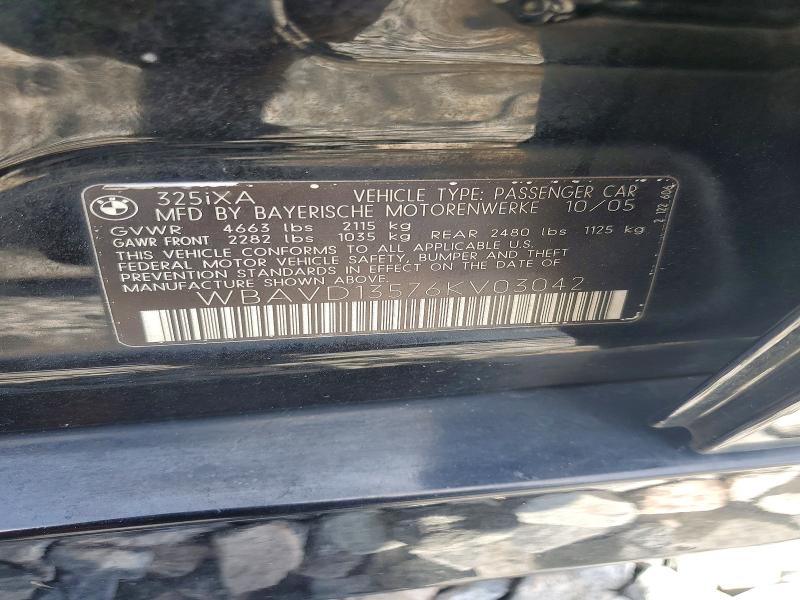 Продаж на аукціоні авто 2006 Bmw 325, vin: WBAVD13576KV03042, номер лоту: 62061956