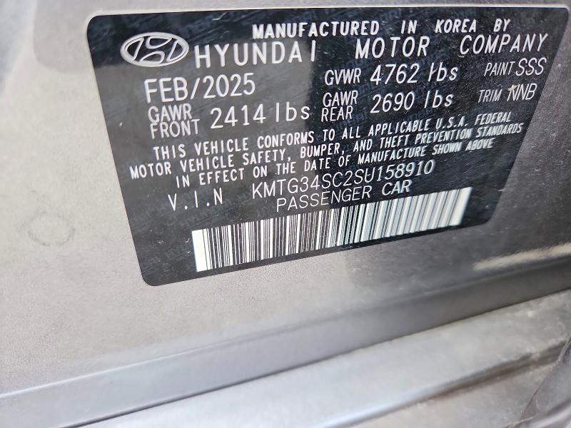 60628516 :رقم المزاد ، KMTG34SC2SU158910 vin ، 2025 Genesis G70 مزاد بيع