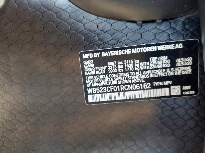 Продажа на аукционе авто 2024 Bmw Ix, vin: WB523CF01RCN06162, номер лота: 62077516