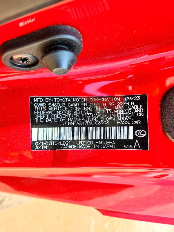 Aukcja sprzedaży 2024 Lexus Lc, vin: JTHMPAAY7RA108998, numer aukcji: 56194936