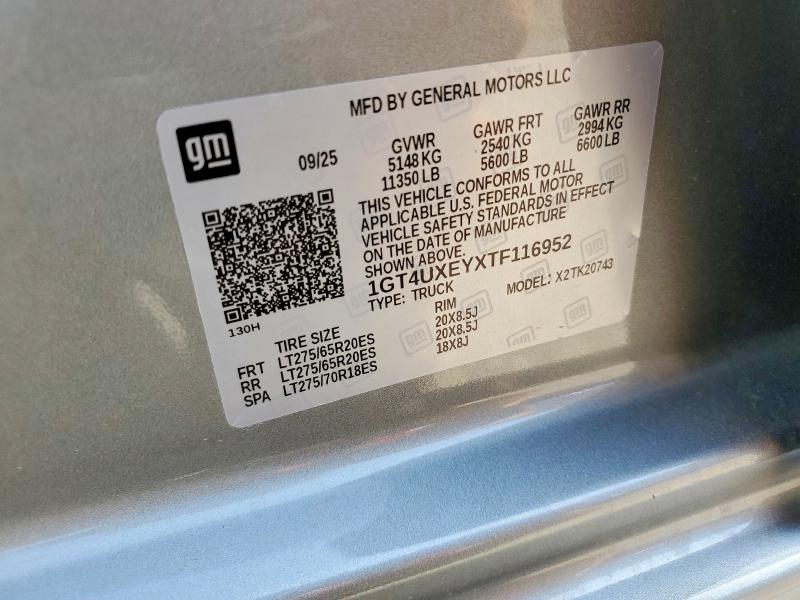 Продаж на аукціоні авто 2026 Gmc Sierra, vin: 1GT4UXEYXTF116952, номер лоту: 59146016