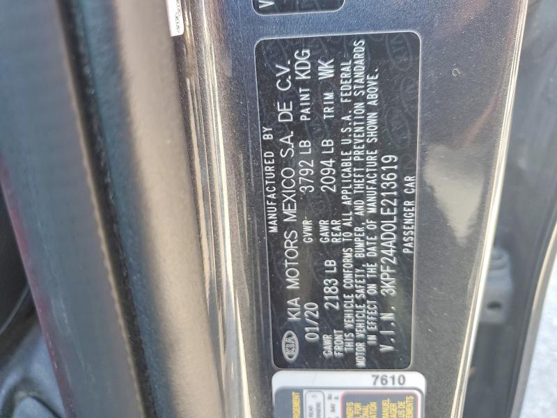 Продажа на аукционе авто 2020 Kia Forte, vin: 3KPF24AD0LE213619, номер лота: 60969496