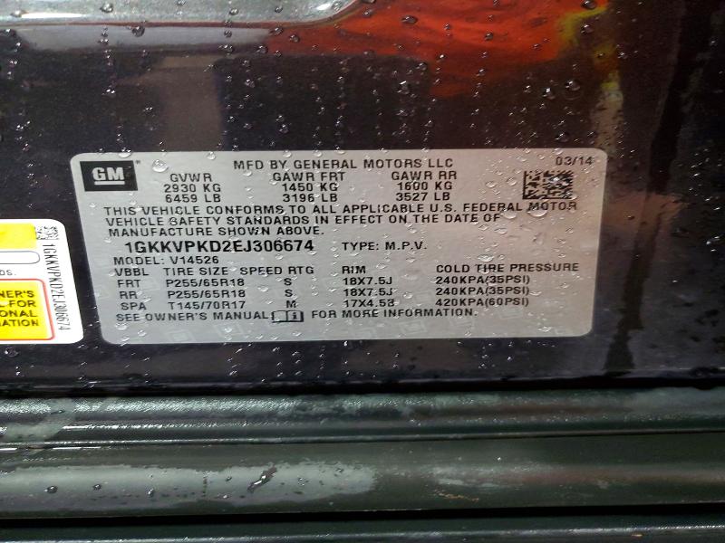 Aukcja sprzedaży 2014 Gmc Acadia, vin: 1GKKVPKD2EJ306674, numer aukcji: 62067386