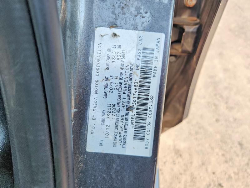 Aukcja sprzedaży 2013 Mazda 3, vin: JM1BL1MP5D1746831, numer aukcji: 62433576