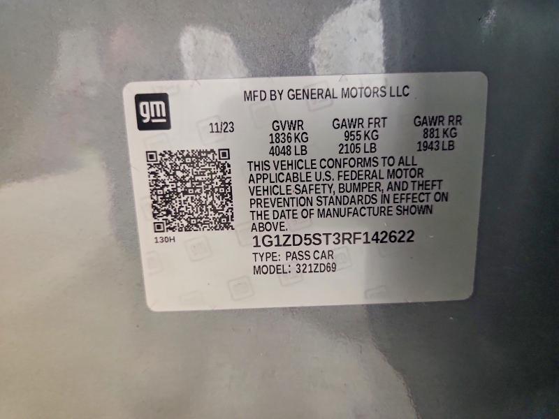 Aukcja sprzedaży 2024 Chevrolet Malibu, vin: 1G1ZD5ST3RF142622, numer aukcji: 59852306