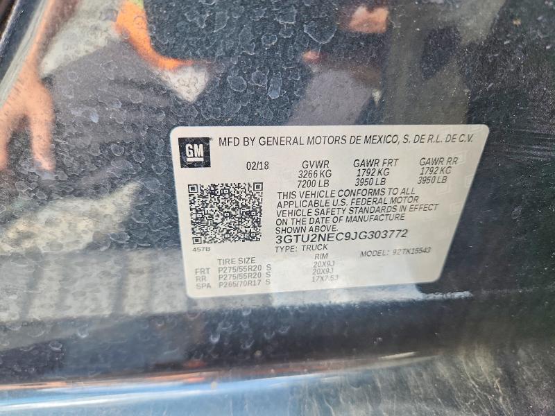Aukcja sprzedaży 2018 Gmc Sierra, vin: 3GTU2NEC9JG303772, numer aukcji: 61211906